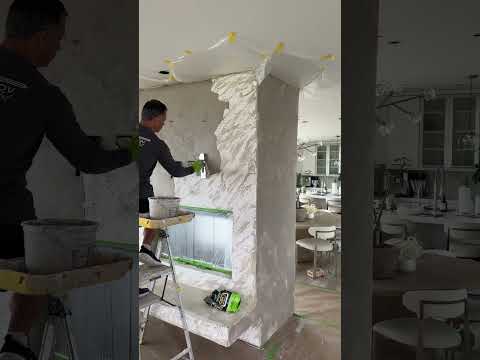 Video thumbnail - Venetian plaster fireplace in a Laguna Beach project.