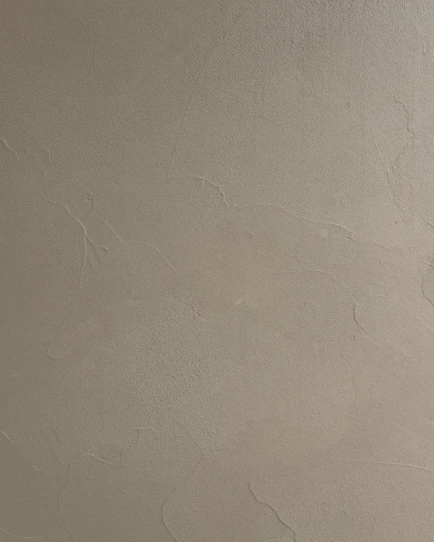 A smooth microcement wall texture in a soft mineral tone.