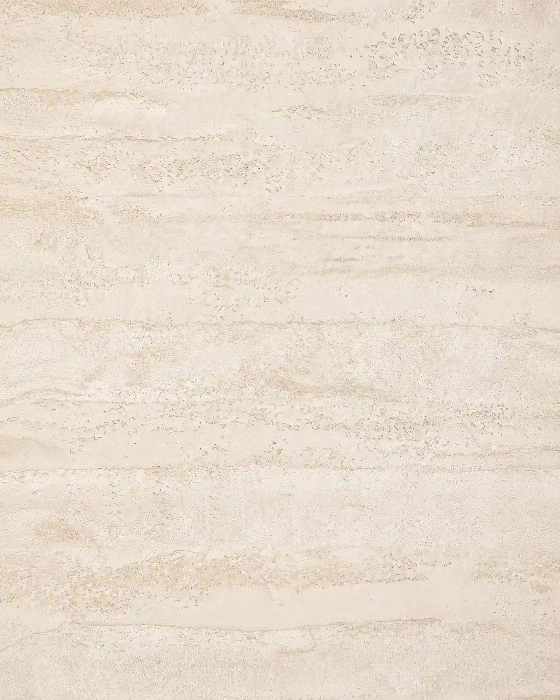 Travertino-effect Venetian plaster sample in beige, with horizontal banding that reads like travertine stone.