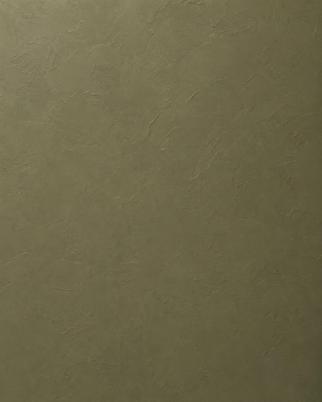 Roman clay texture sample in matte olive green with soft, suede-like movement.
