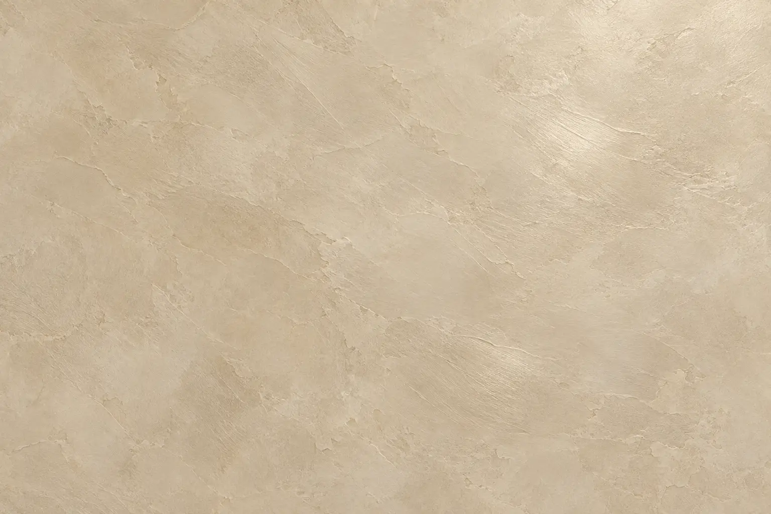 Burnished Venetian plaster in warm bone with a soft polished sheen catching side light